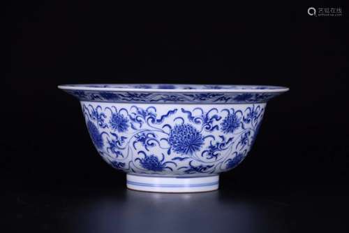 KANGXI MARK, CHINESE BLUE & WHITE BOWL