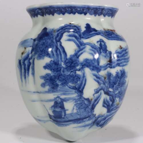 QIANLONG MARK, CHINESE BLUE & WHITE JAR