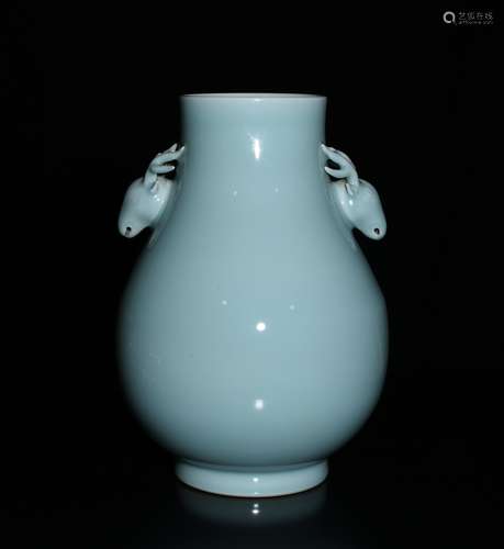 CHINESE SKY-BLUE GLAZED VASE