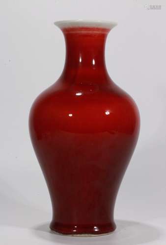 CHINESE COPPER-RED GLAZED VASE