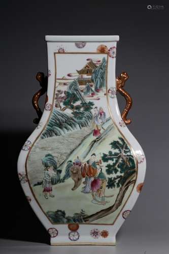 QIANLONG MARK, CHINESE FAMILLE ROSE VASE