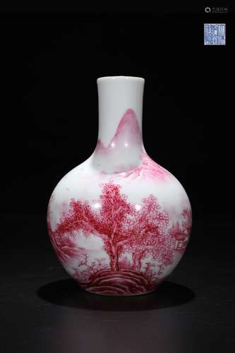 CHINESE UNDERGLAZE-RED VASE