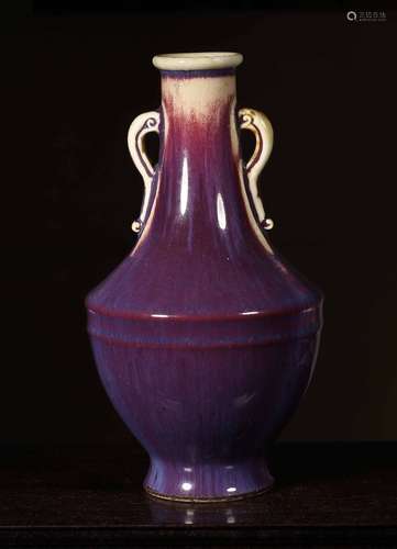 QIANLONG MARK, CHINESE FLAMED GLAZE VASE