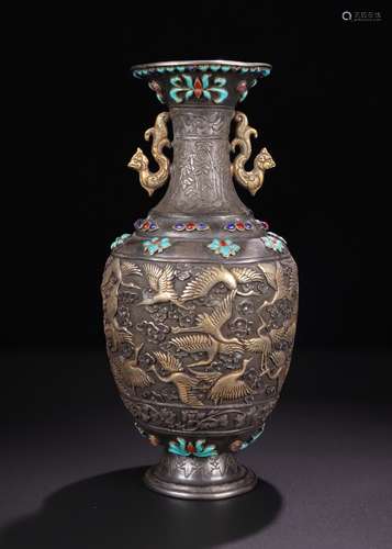 CHINESE SILVER VASE