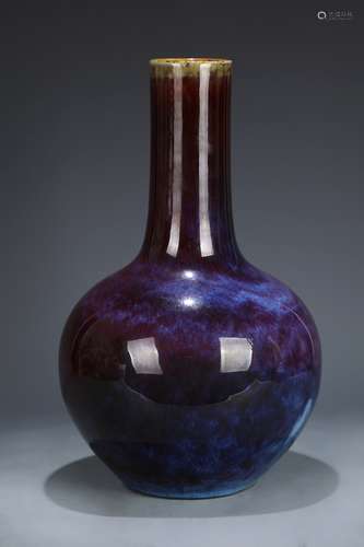 CHINESE FLAMED GLAZED VASE