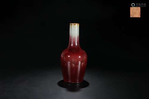 CHINESE FLAMED RED GLAZED VASE