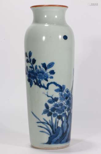 SHUNZHI MARK, CHINESE BLUE & WHITE VASE