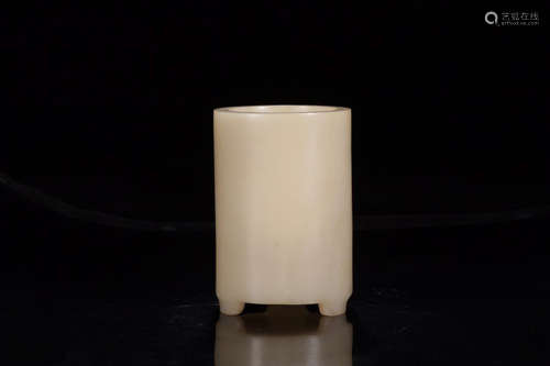 A HETIAN JADE BRUSH TUBE