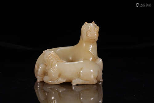 A HORSE DESIGN HETIAN JADE ORANMENT