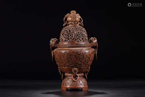 A BAMBOO WOOD CENSER