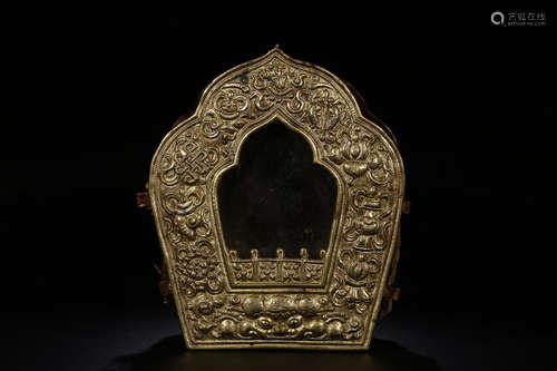 A GILT BRONZE TREASURE PATTERN BOX