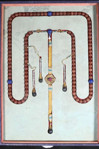 A ONE HUNDERD AND EIGHT PIECE COURT BEADS