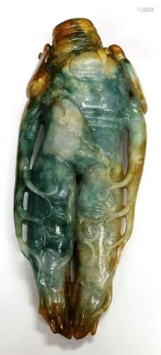 Antique Chinese Rust Jadeite Jade Tentacle Hand Man