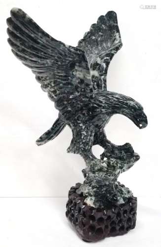 Antique Chinese Nephrite Jade Carved Eagle Statue