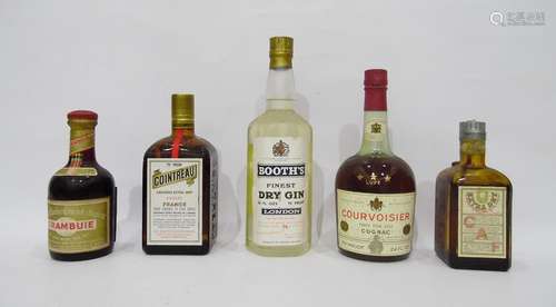 Courvoisier cognac, Booth's dry gin, Drambuie, Cointreau and another bottle Cointreau (5)