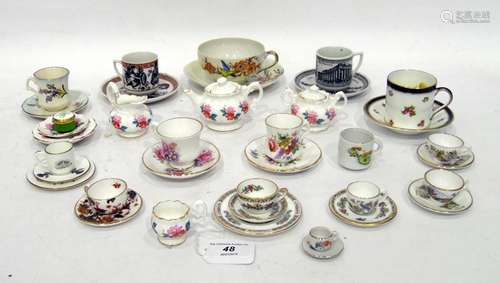 Collection of English and continental doll's porcelain tea sets, late 19th/early 20th century,