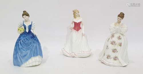 Three Royal Doulton figures comprising: Alice, HN4111, Helen, HN3601, both modelled by M.M. Pedley