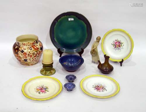Various items of English and Continental pottery and porcelain, to include: a Ridgway 'Old Derby'