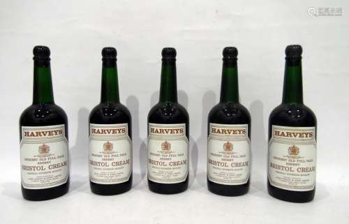 Five bottles of Harvey's Bristol cream sherry (5)