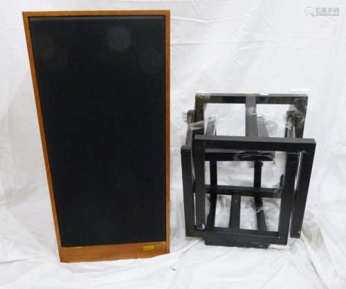 Pair of Spendor SP1 speakers in stained wood cases, with boxes having pair of Target Audio