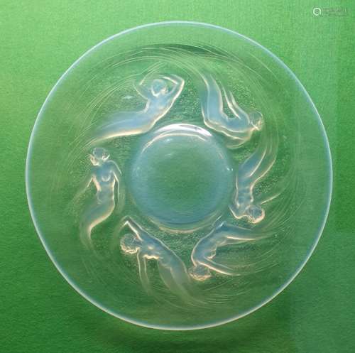 Lalique 'Ondine' opalescent circular plate