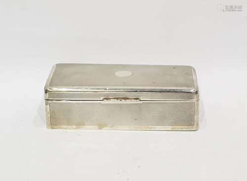 Birmingham silver cigarette box, lined, with contents of assorted Chinese mother-of-pearl counters