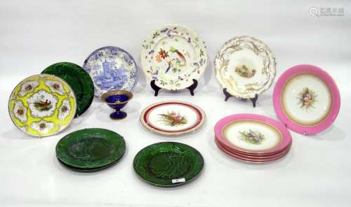 Group of English and Continental pottery and porcelain, to include: a Carlton Ware blue and gilt