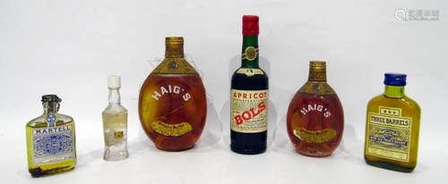 Apricot Bols, Haig's dimpled scotch whiskey, half bottle Haig's dimpled scotch whiskey, quarter