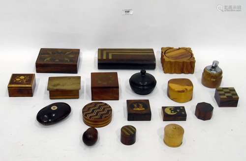 Indian brass inlaid rosewood box, various similar boxes, marquetry inlaid trinket boxes, inlaid wood