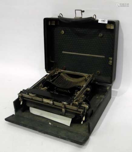 Corona portable typewriter in case