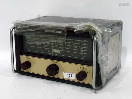 Eddystone vintage radio receiver in maroon metal case by Stratton and Co serial number IM3495,