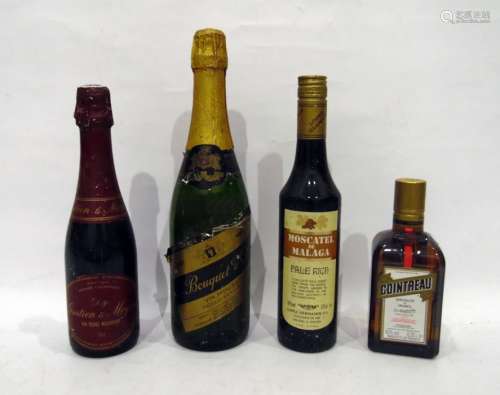 Moscatel de Malaga pale rich sherry, Bouquet d'or vin Mousseux, Gratien and Meyer and a small bottle