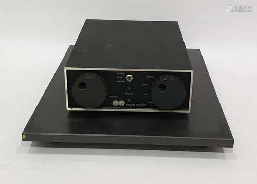 Naim audio pre-amplifier on Mission ISO Plat with cables