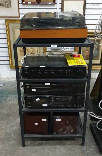 Goldring Lenco GL75 turntable, Denon PMA-250III amplifier, Denon DCD-615 CD player, Denon DRM-510