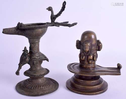 A 19TH CENTURY INDIAN BRONZE HOLY WATER BURNER together