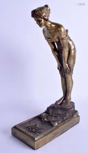 AN ART NOUVEAU GILT BRONZE FIGURE OF A FEMALE by Julian