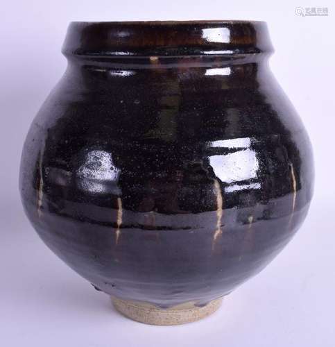 A LARGE STUDIO POTTERY VASE by David Leach. 26 cm x 19