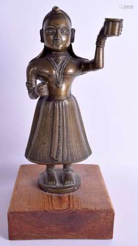 A RARE 18TH CENTURY INDIAN HINDU BRONZE FIGURE OF A