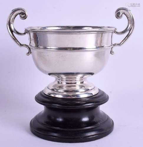 A SOLID SILVER TROPHY BY MAPPIN & WEBB, formed with