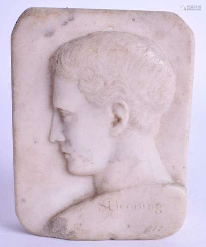 AN EARLY 19TH CENTURY CONTINENTAL MARBLE PORTRAIT