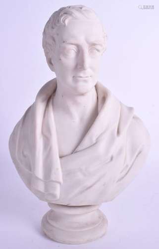 A 19TH CENTURY PARIAN WARE BUST OF SIR ROBERT PEEL