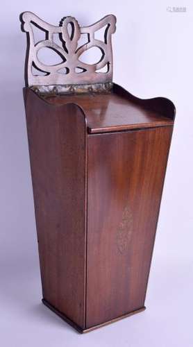 AN EDWARDIAN MAHOGANY CANDLE BOX. 42 cm x 15 cm.