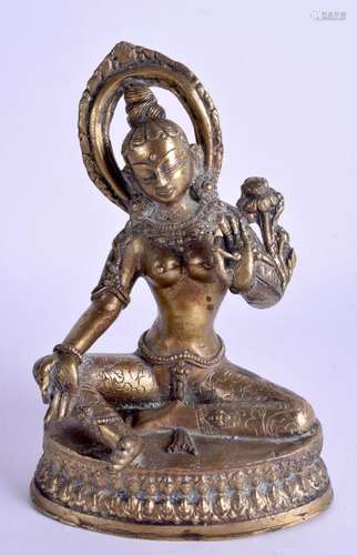 A 19TH CENTURY MIDDLE EASTERN INDIAN BRASS FIGURE OF A