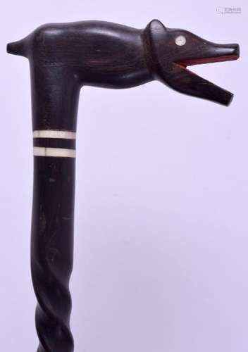 AN EARLY 20TH CENTURY ANGLO INDIAN WALKING CANE with