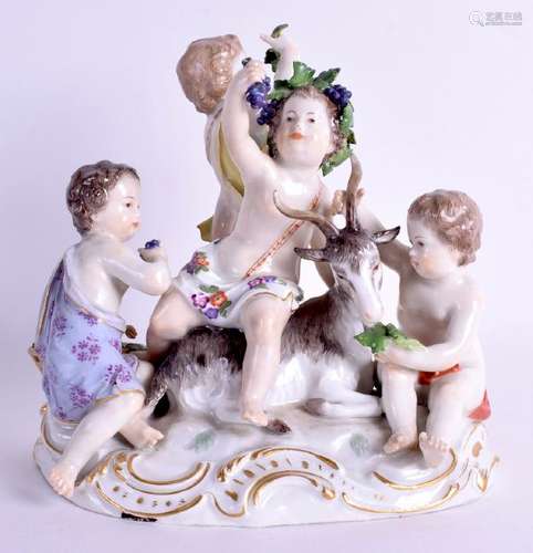 A 19TH CENTURY MEISSEN PORCELAIN FIGURE OF FOUR