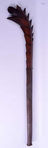 A RARE SAMOAN POLYNESIAN TRIBAL SPIKED WOOD WAR CLUB