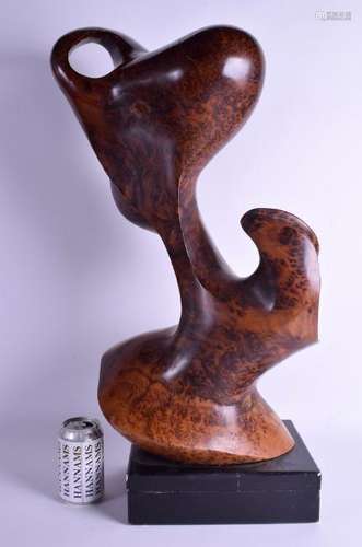 A STYLISH CONTEMPORARY AMERICAN BURR WALNUT WOOD