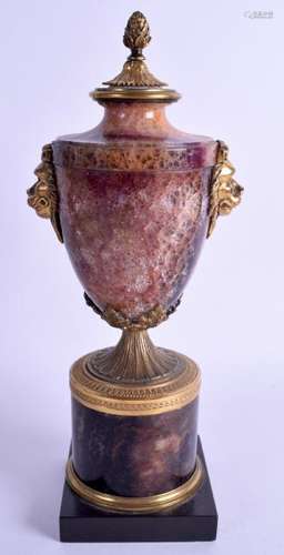 A FINE 18TH CENTURY ORMOLU AND BLUE JOHN URN Attributed