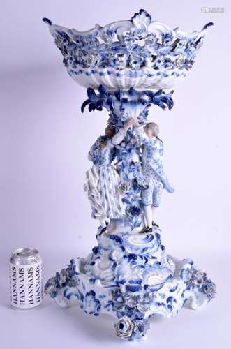 A VERY LARGE 19TH CENTURY MEISSEN PORCELAIN COMPORT