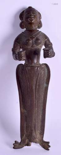 A RARE 18TH CENTURY INDIAN HINDU BRONZE FIGURE OF A